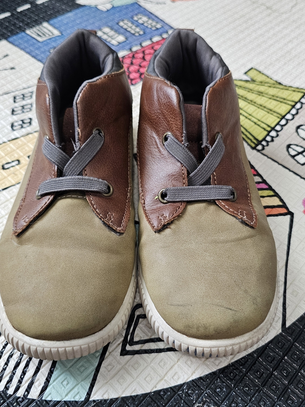 Kids Brown and Tan Casual Ankle Shoes